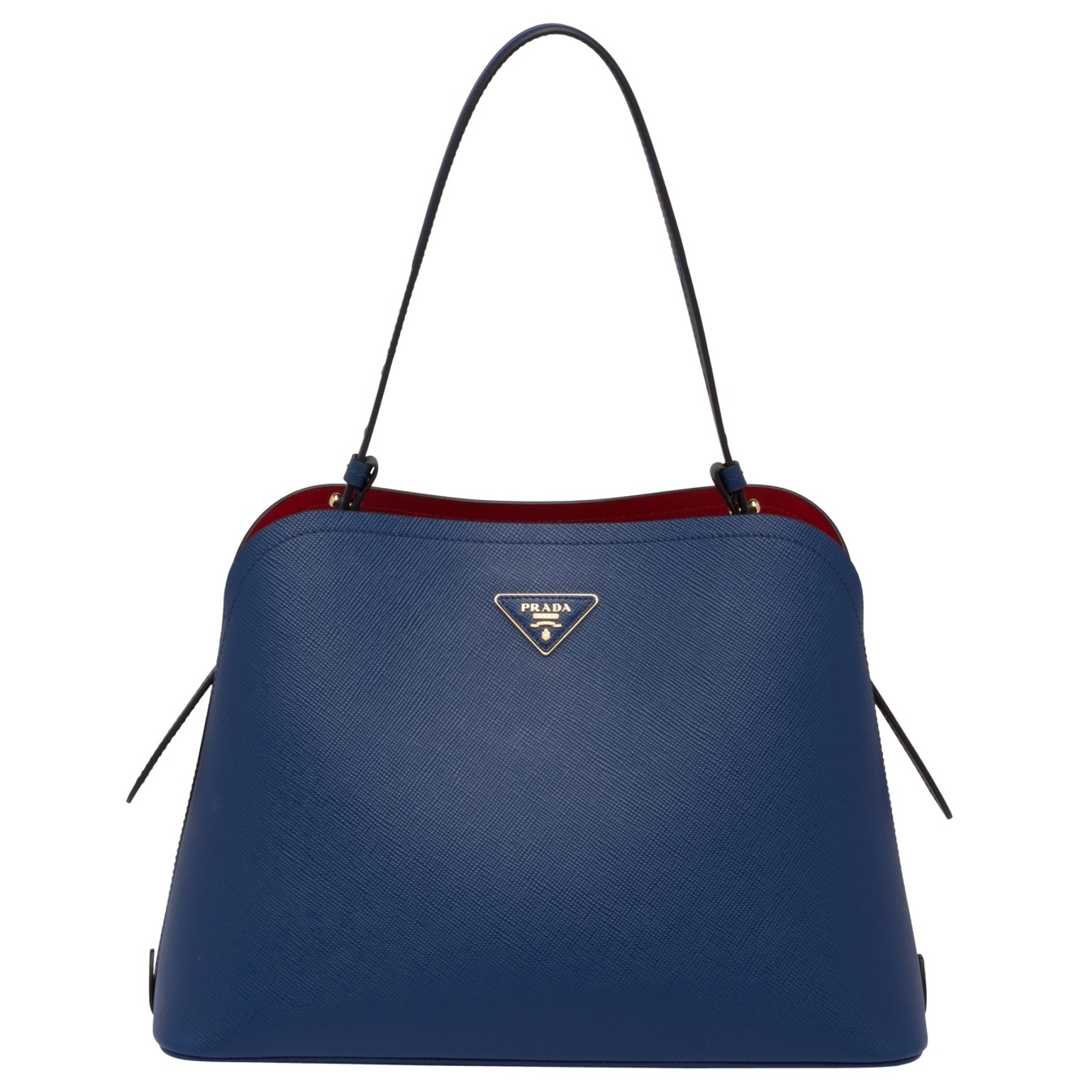 Pra*a matinee tote bag in blue saffiano leather