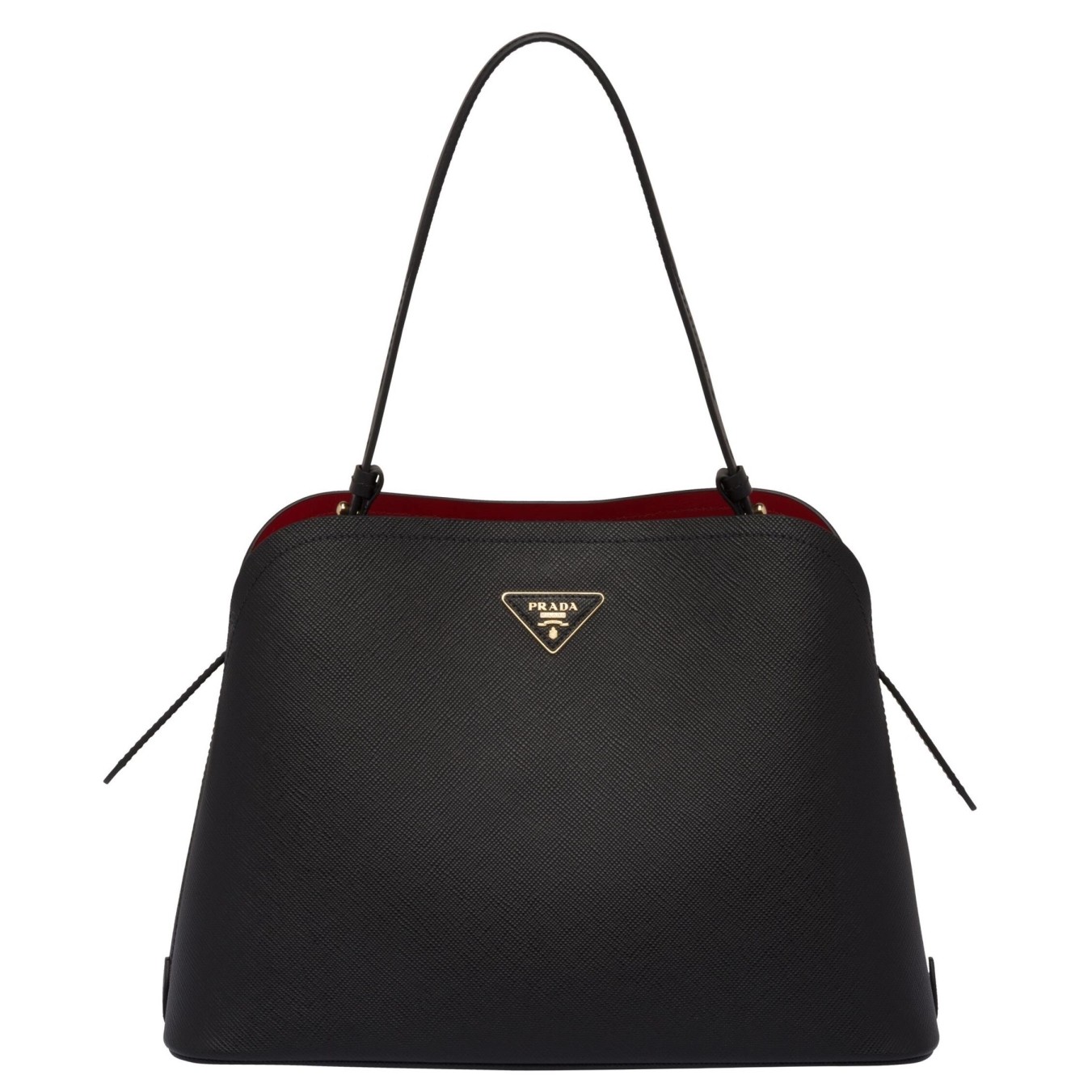 Pra*a matinee tote bag in black saffiano leather