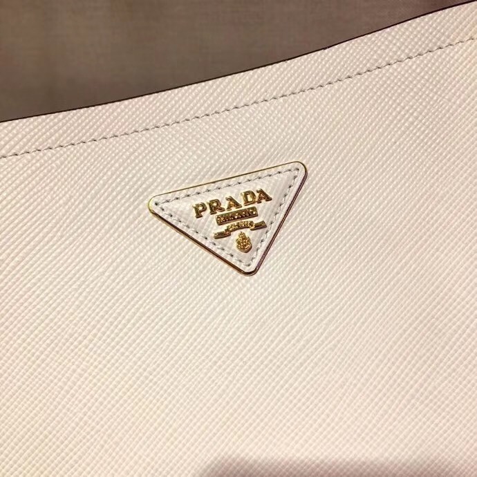 Pra*a matinee small bag in white saffiano leather