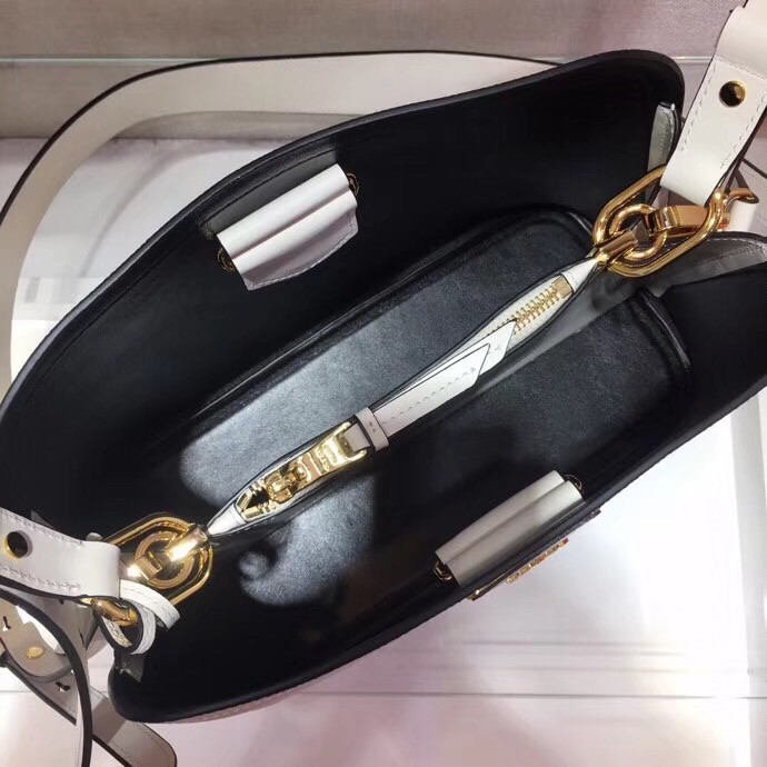 Pra*a matinee small bag in white saffiano leather