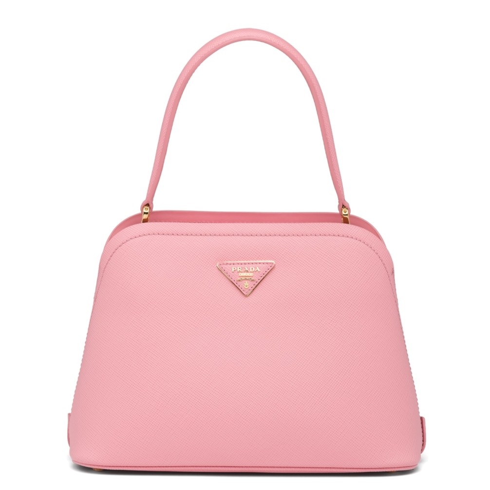 Pra*a matinee mini bag in pink saffiano leather