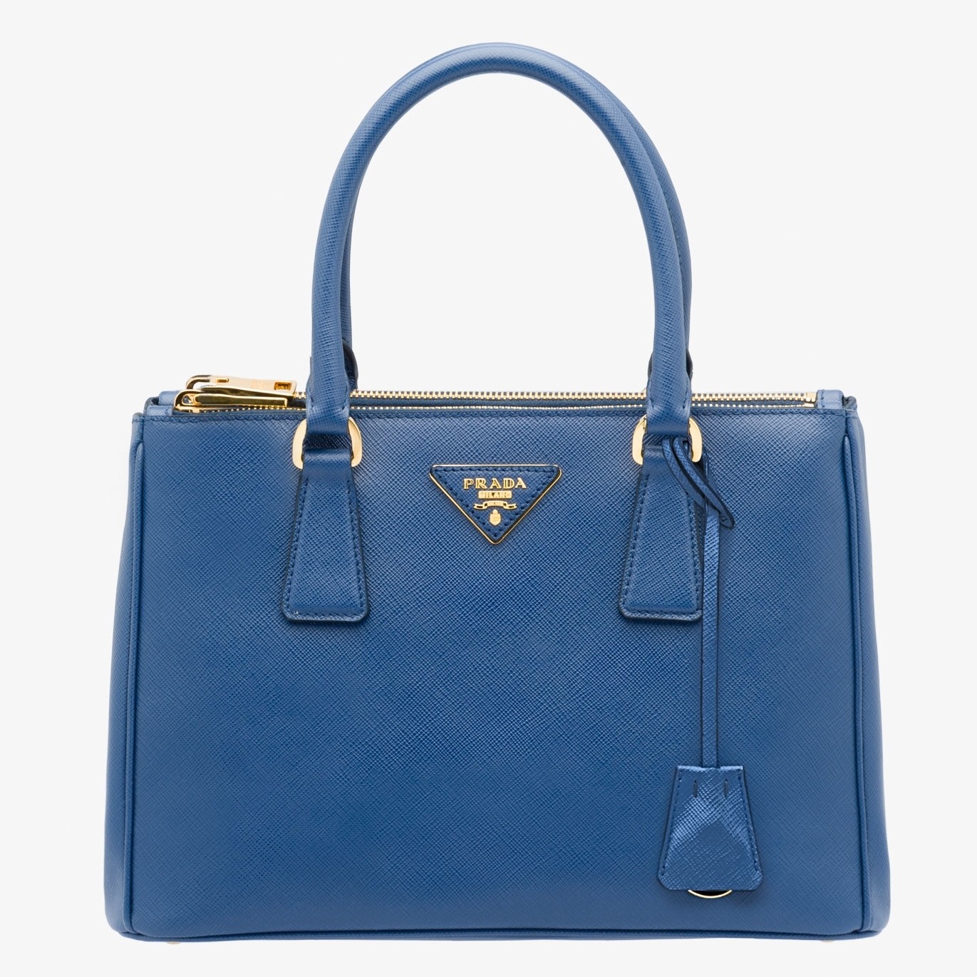 Pra*a small galleria bag in blue saffiano leather