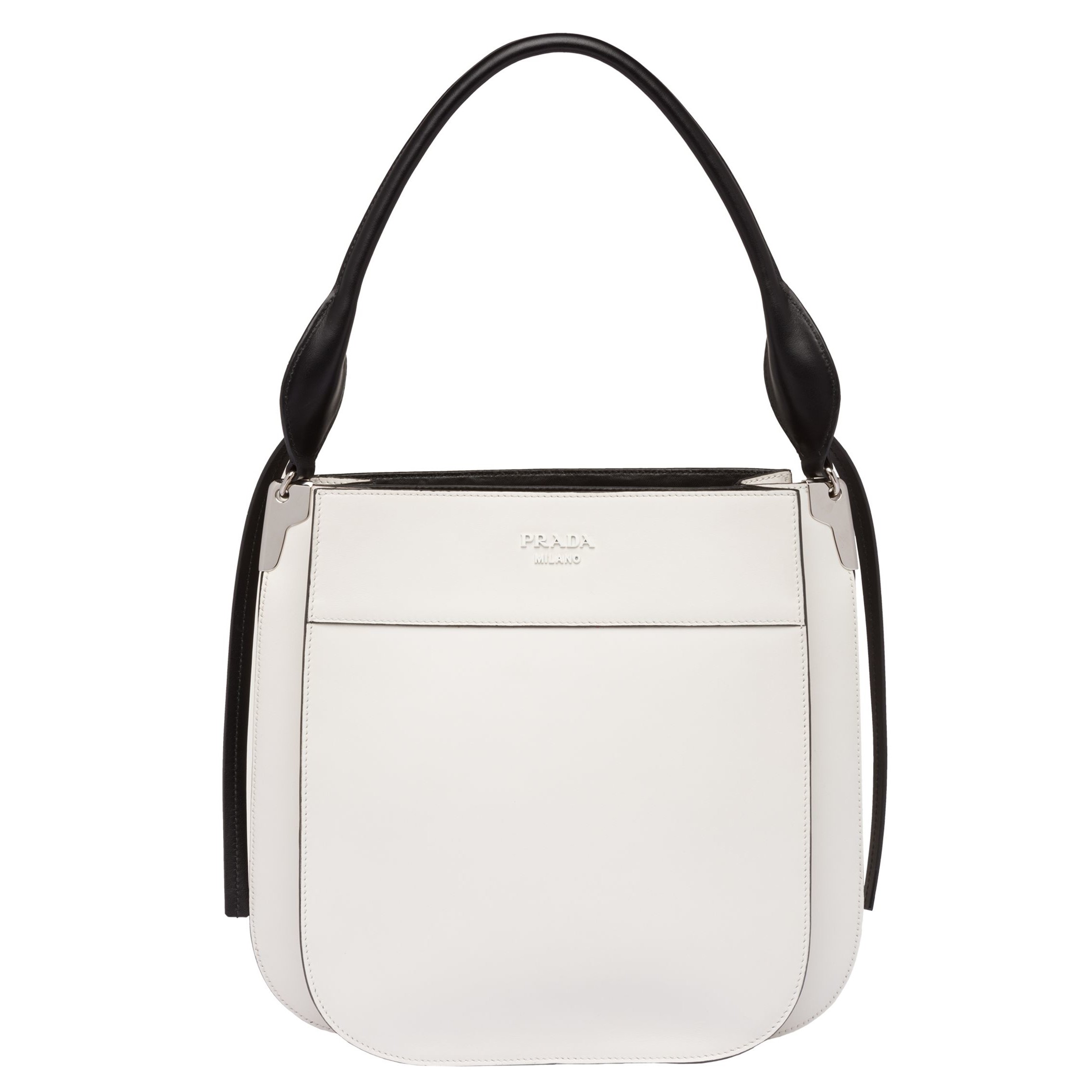 Pra*a margit shoulder bag in white calfskin