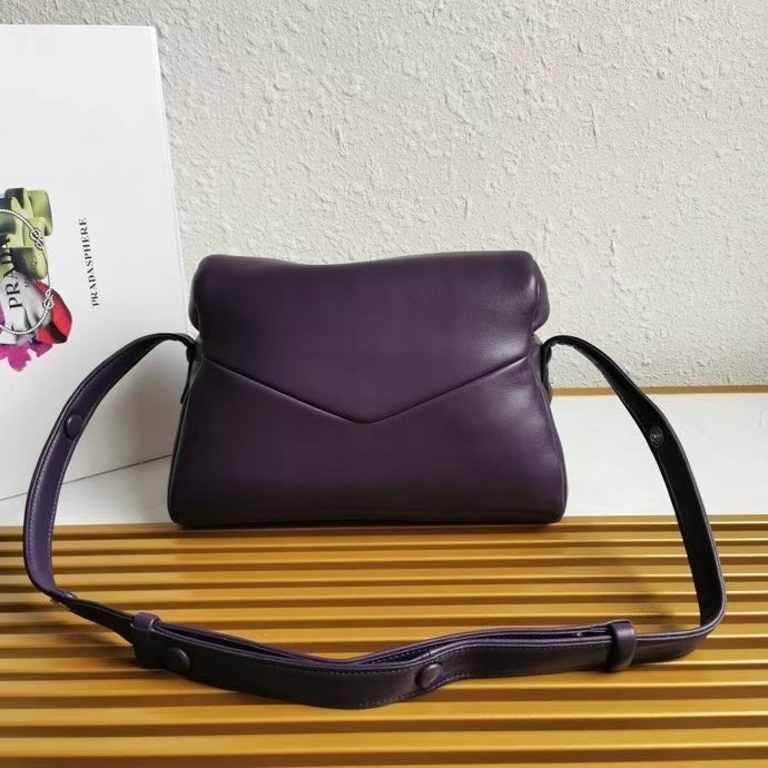 Pra*a signaux bag in violet padded nappa leather