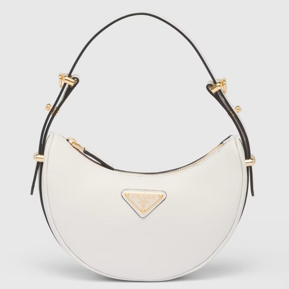 Pra*a arque mini shoulder bag in white leather
