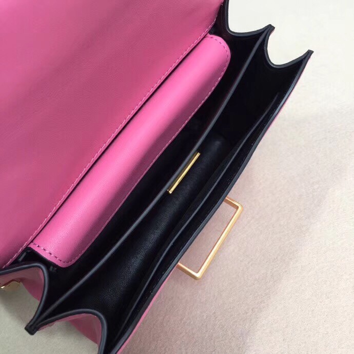 Pra*a cahier shoulder bag in pink/black leather