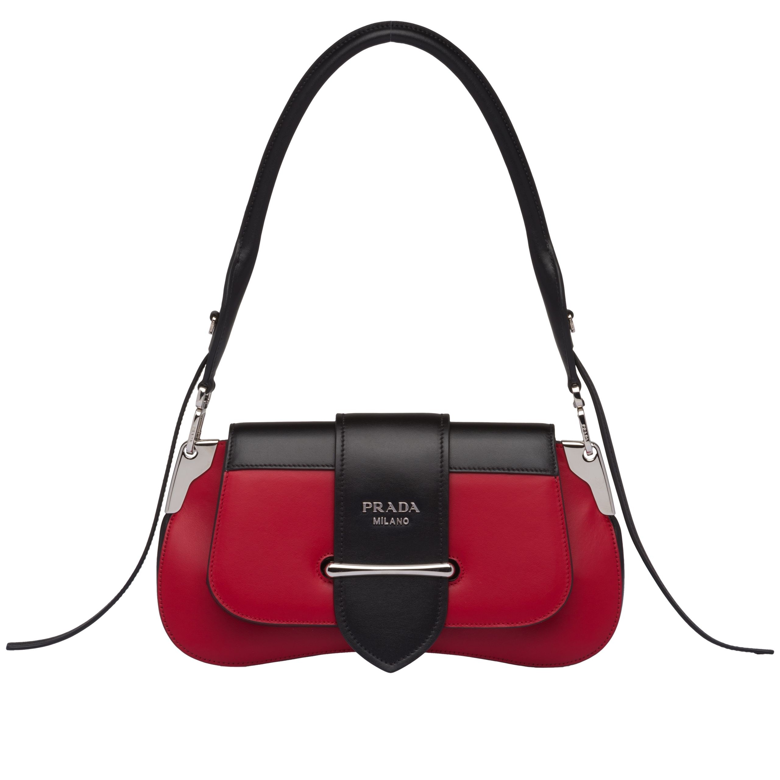 Pra*a sidonie shoulder bag in red/black leather