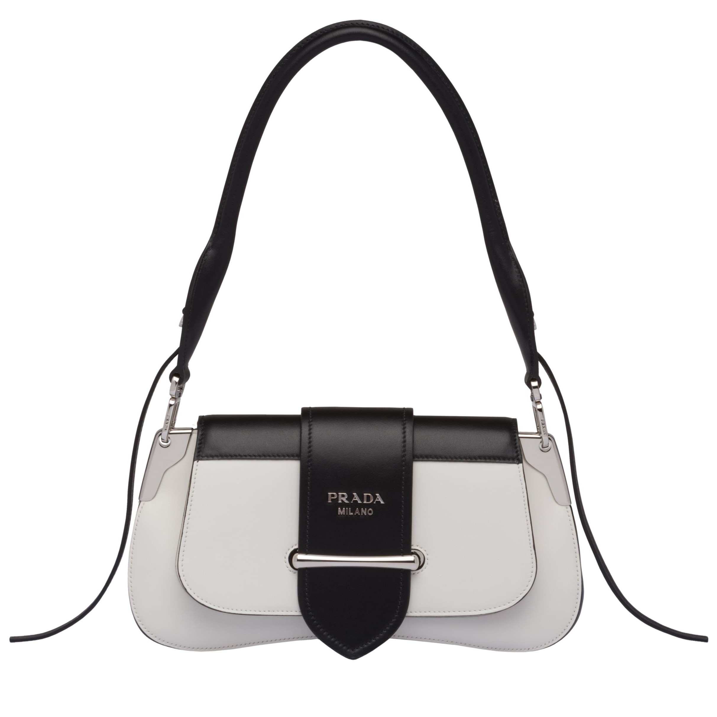 Pra*a sidonie shoulder bag in black/white leather