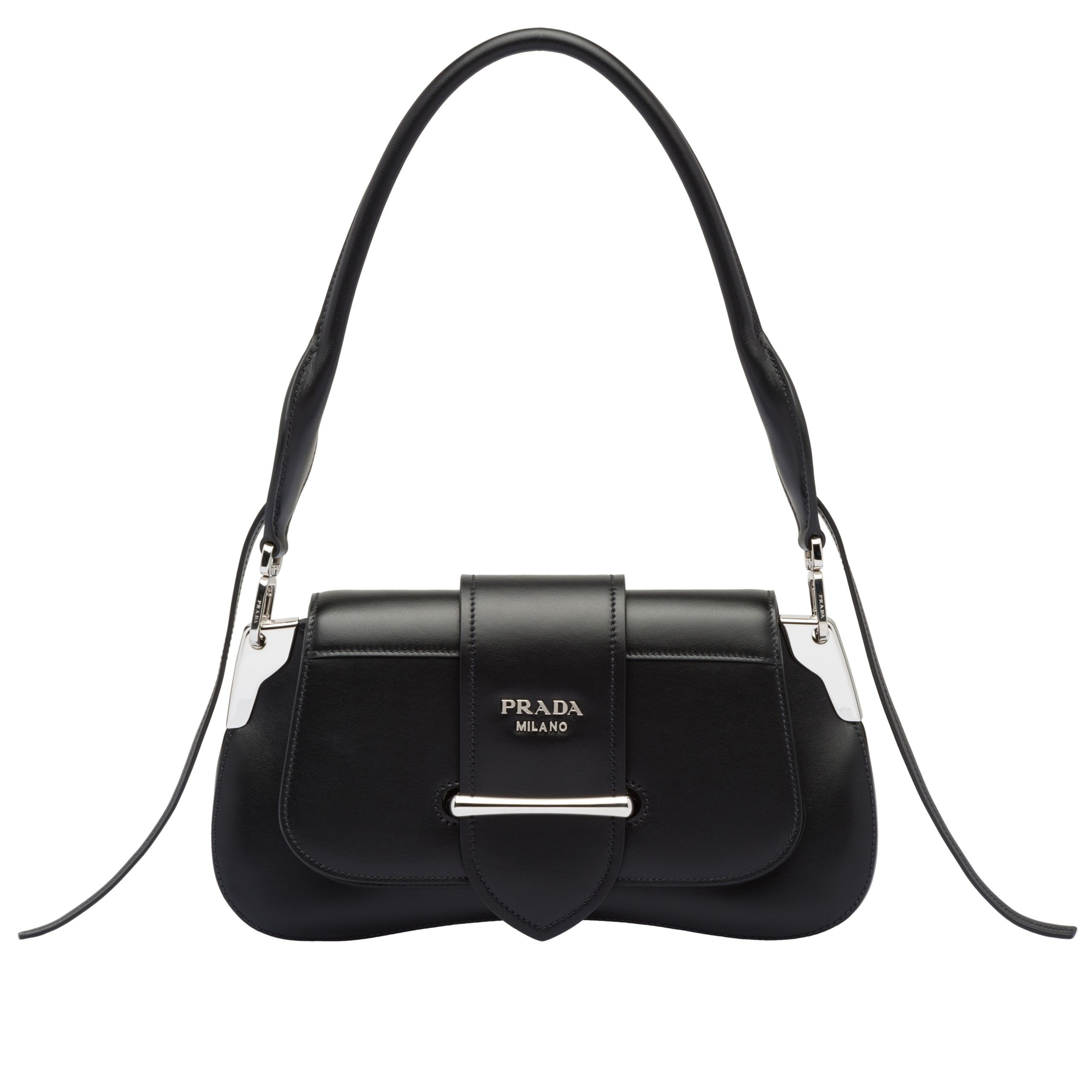 Pra*a sidonie black leather shoulder bag