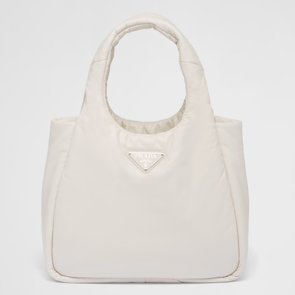 Pra*a medium tote bag in white nappa leather