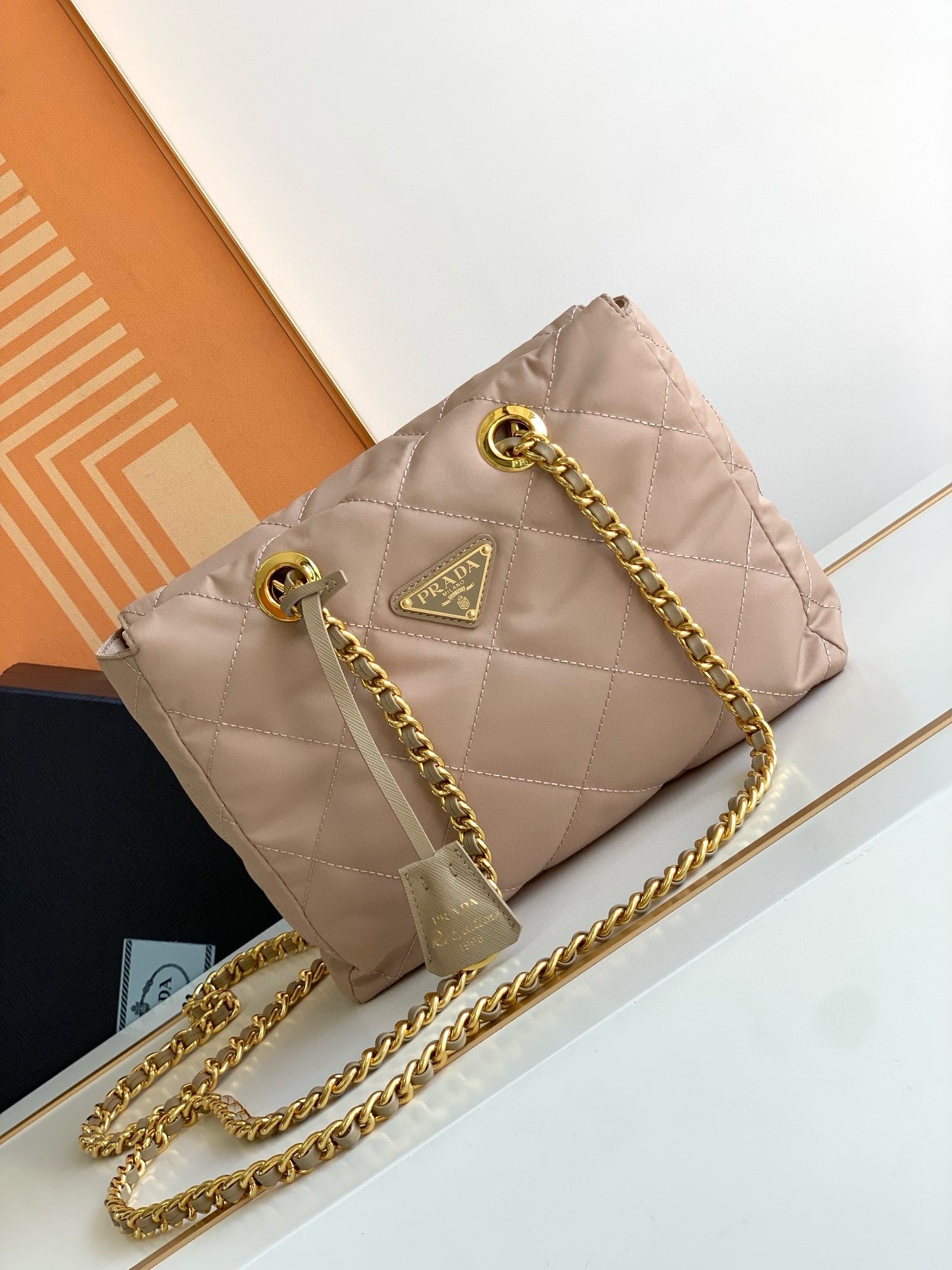 Pra*a re-edition 1995 tote bag in beige re-nylon