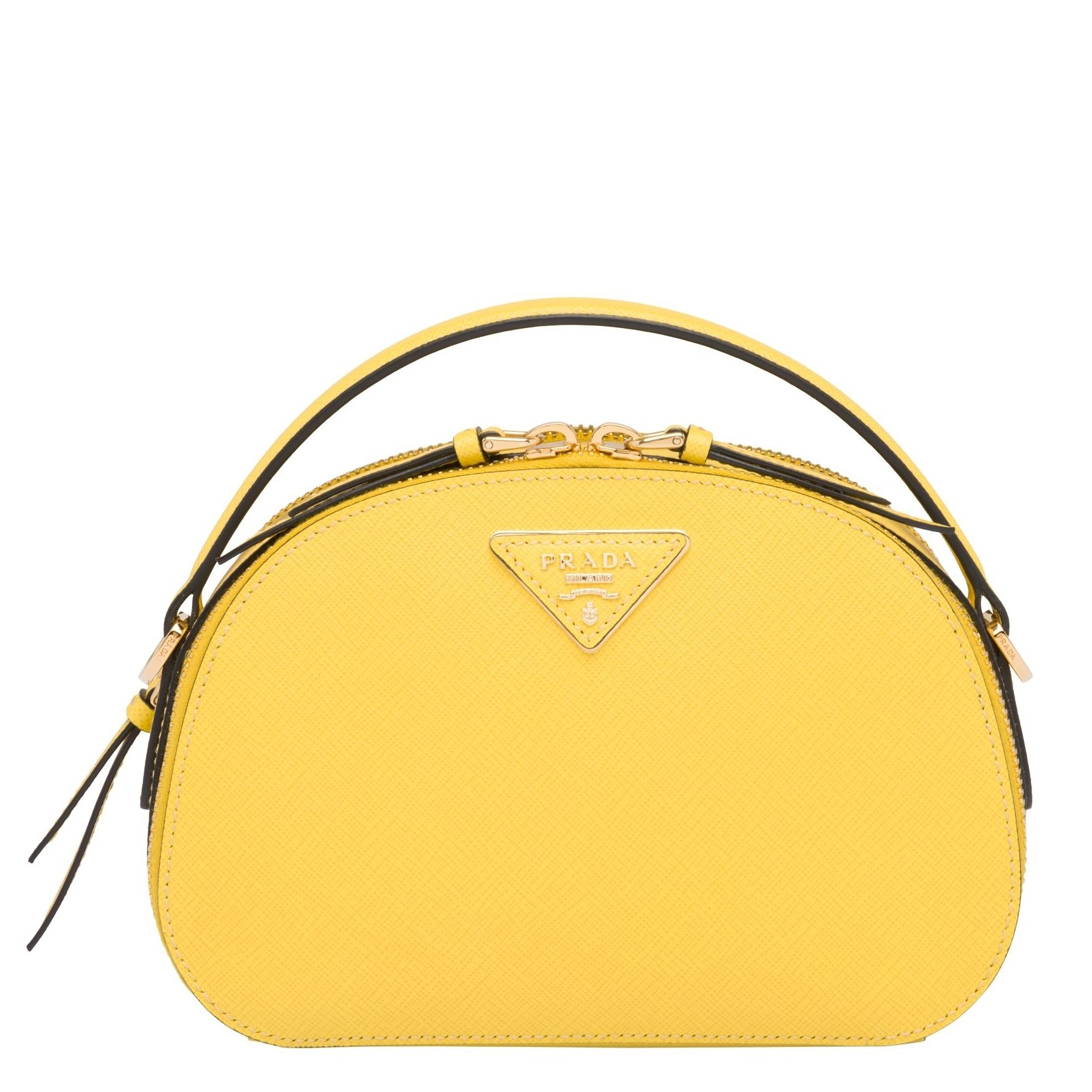 Pra*a odette yellow saffiano leather bag