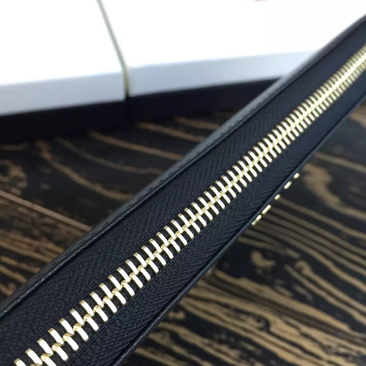 Pra*a large zipped wallet in black saffiano leather