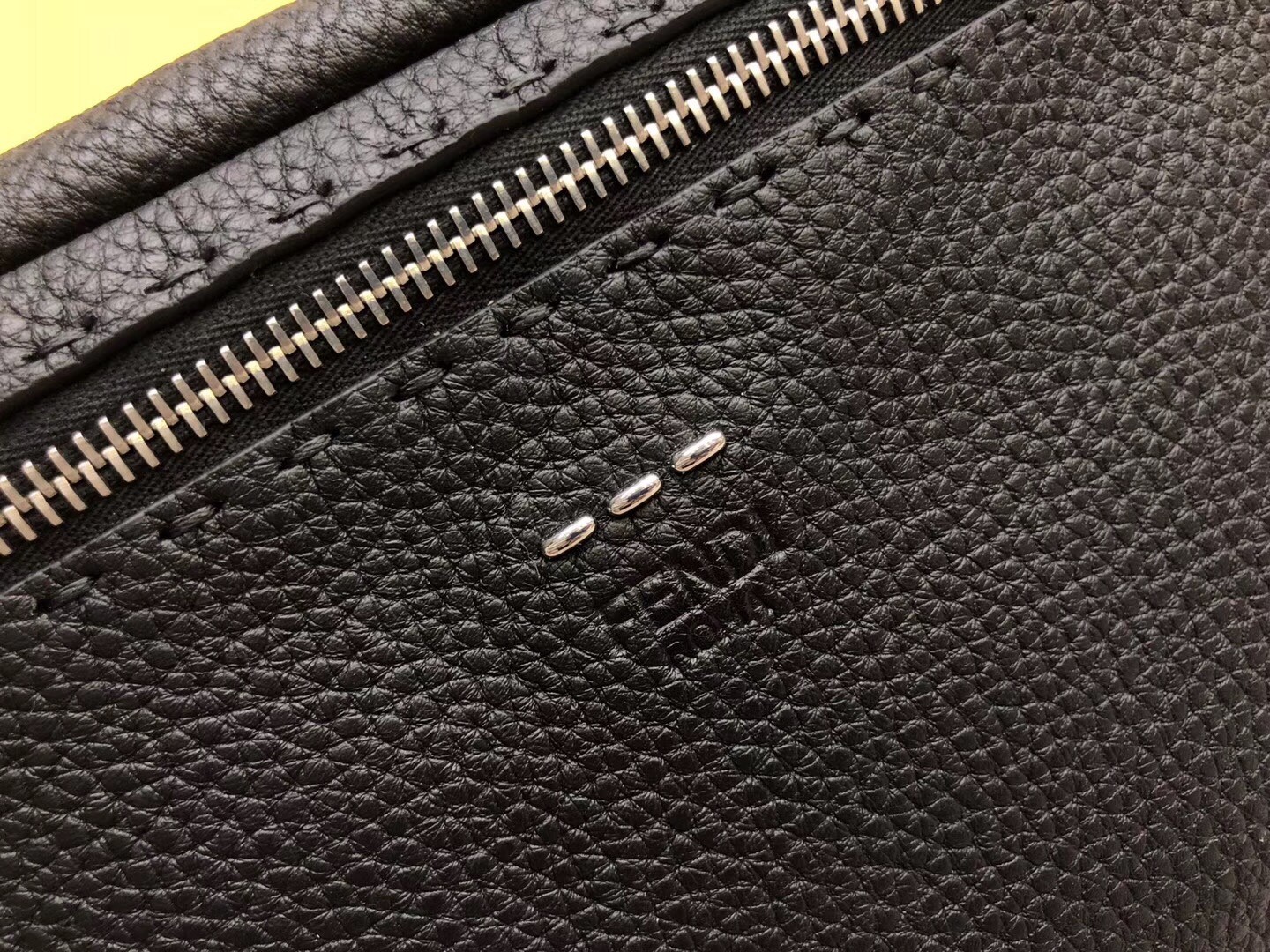F**di belt bag in black romano leather