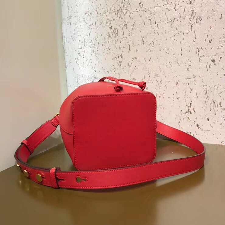 F**di small mon tresor bucket bag in red calfskin
