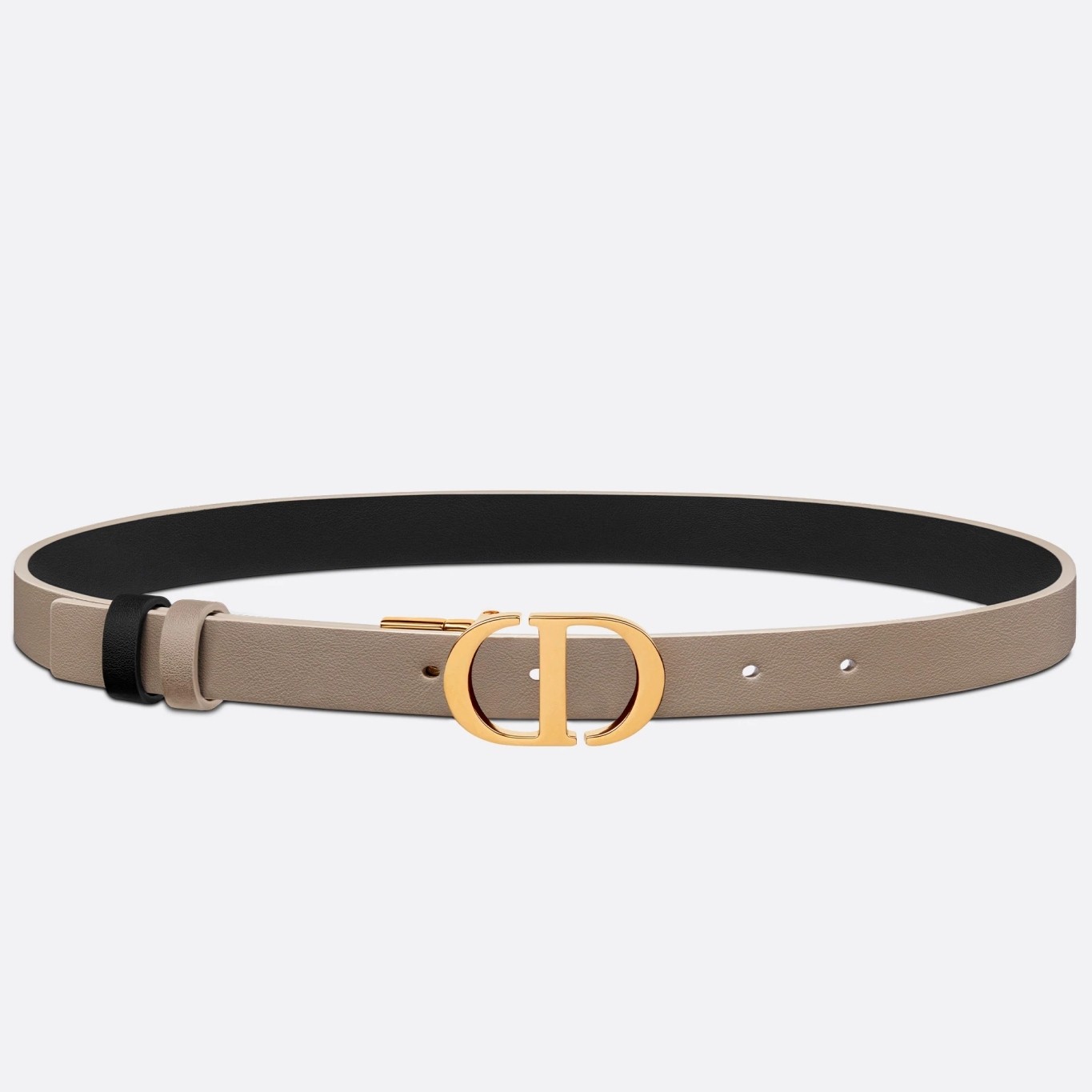D*or 30 montaigne reversible 20mm belt in grey and black calfskin