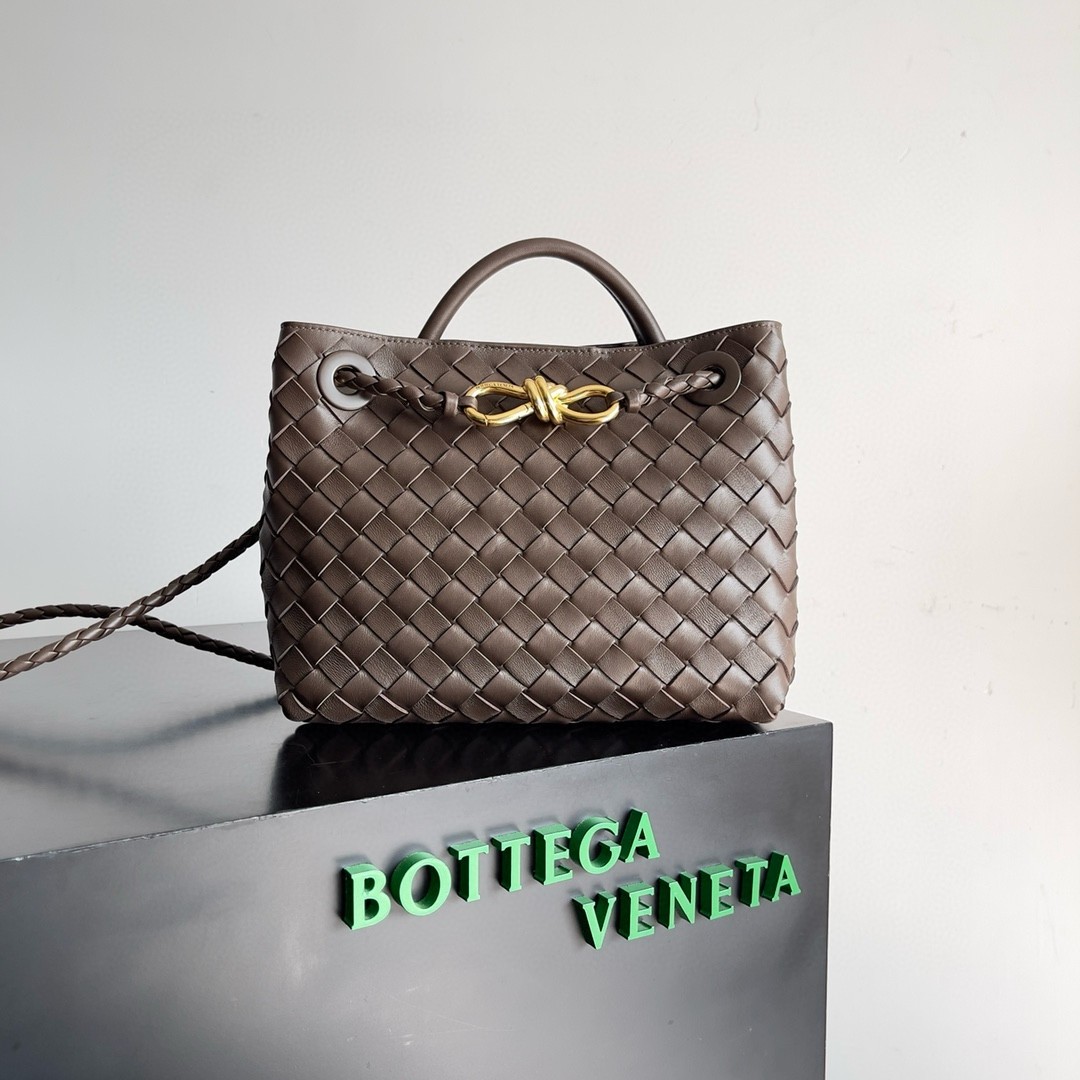 bo*te*ga Ve*ne*ta andiamo small bag in kaki intrecciato lambskin