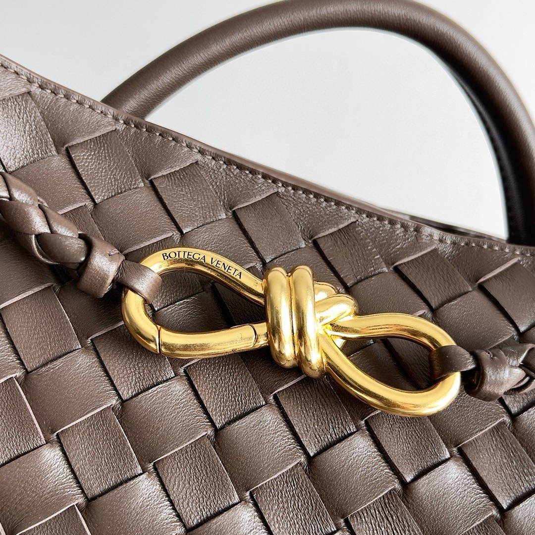 bo*te*ga Ve*ne*ta andiamo small bag in kaki intrecciato lambskin