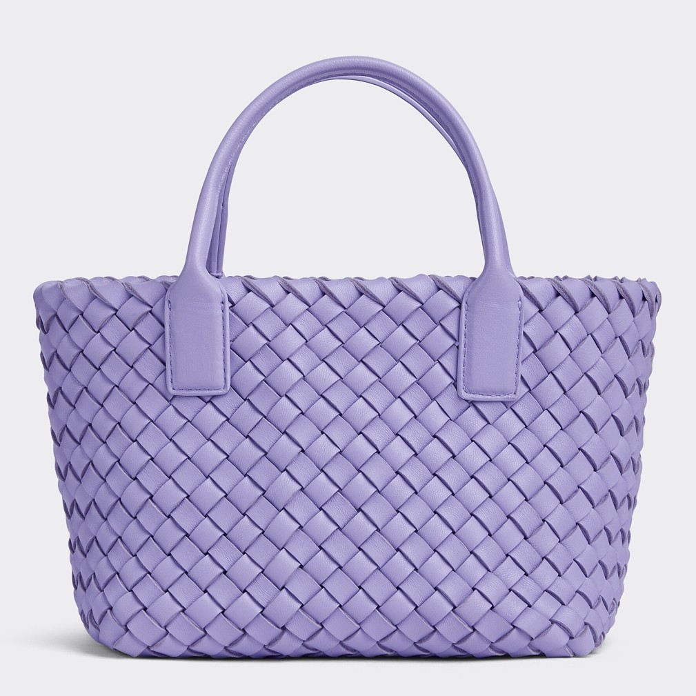 bo*te*ga Ve*ne*ta mini cabat bag in wisteria intrecciato lambskin