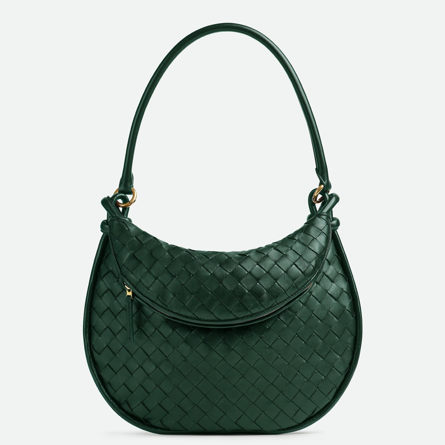 bo*te*ga Ve*ne*ta gemelli medium bag in emerald green intrecciato lambskin