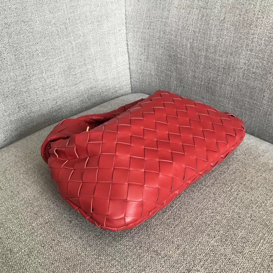 bo*te*ga Ve*ne*ta mini bv jodie bag in red woven leather