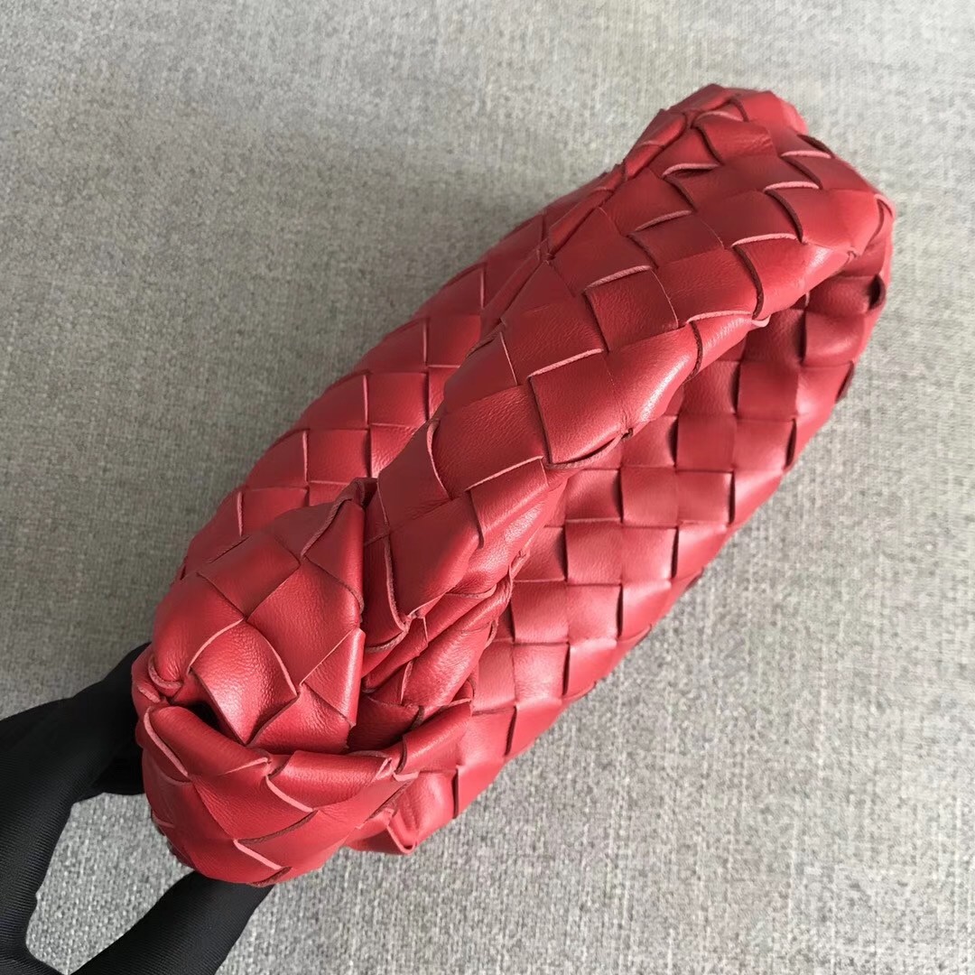 bo*te*ga Ve*ne*ta mini bv jodie bag in red woven leather