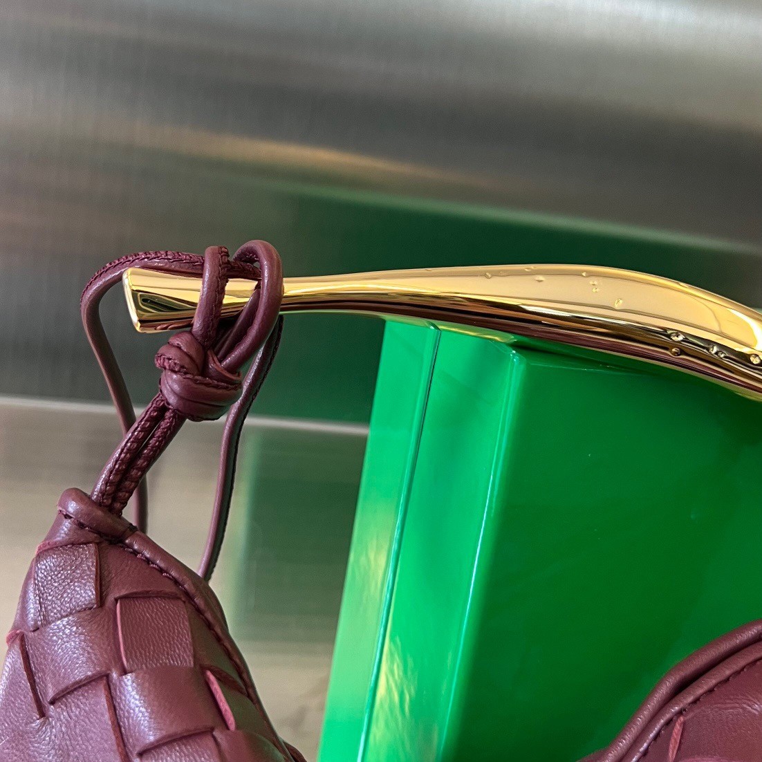 bo*te*ga Ve*ne*ta sardine mini bag in barolo intrecciato lambskin