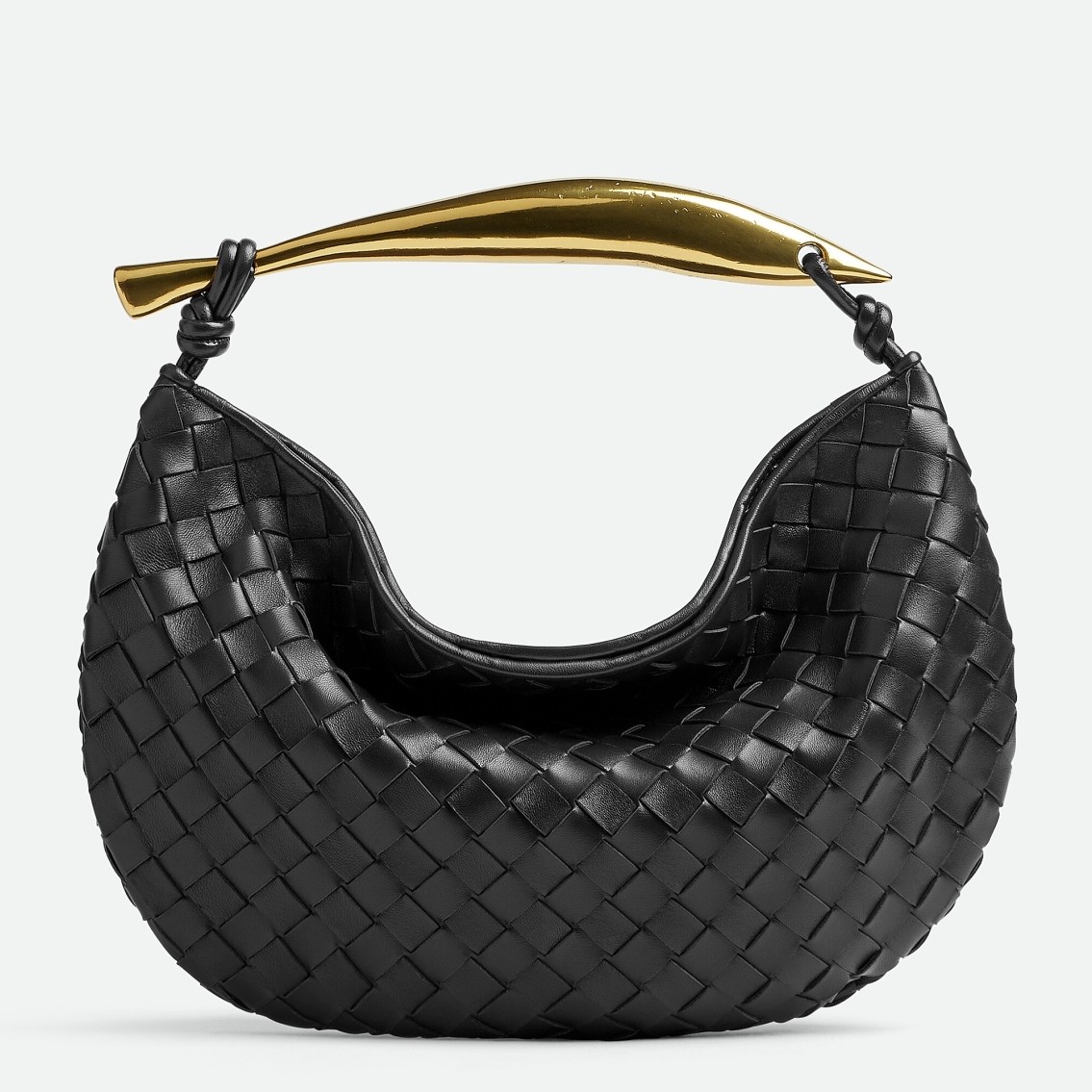 bo*te*ga Ve*ne*ta small sardine bag in black intrecciato lambskin