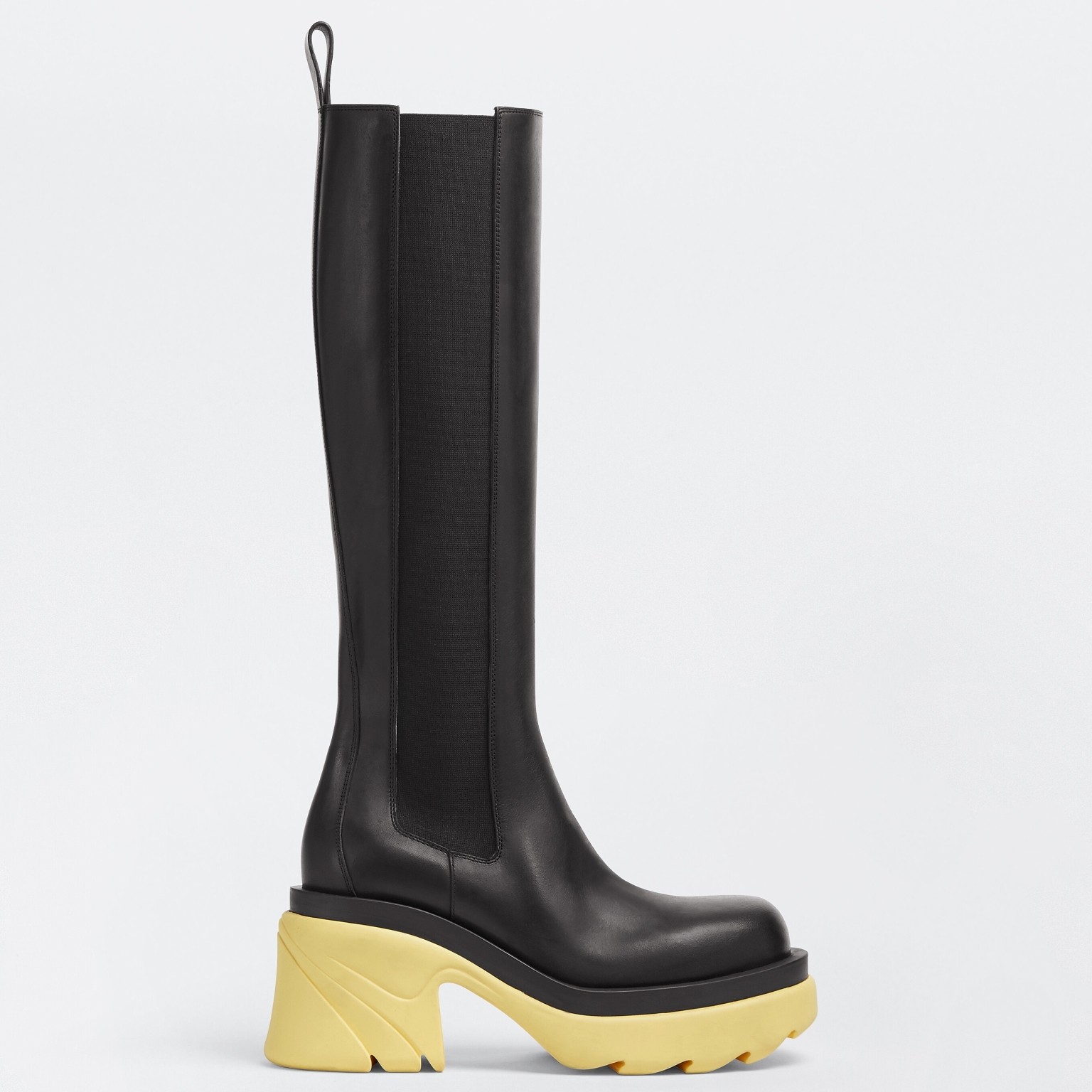 bo*te*ga Ve*ne*ta flash knee-high boots with yellow outsole