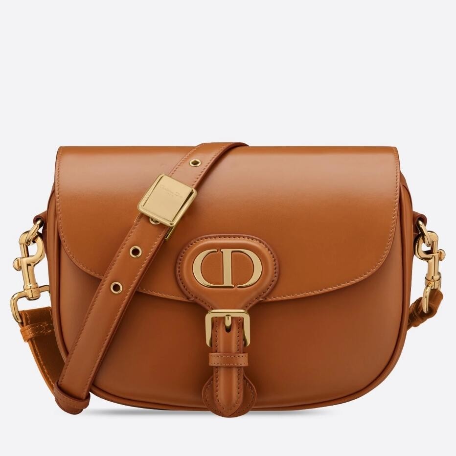 D*or medium bobby bag in camel calfskin