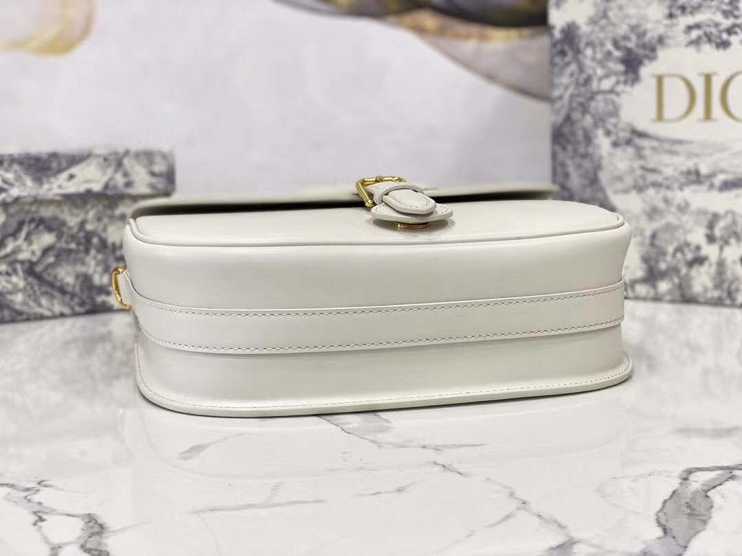D*or large bobby bag in white calfskin