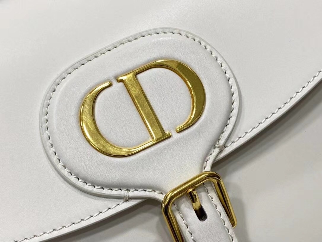 D*or large bobby bag in white calfskin