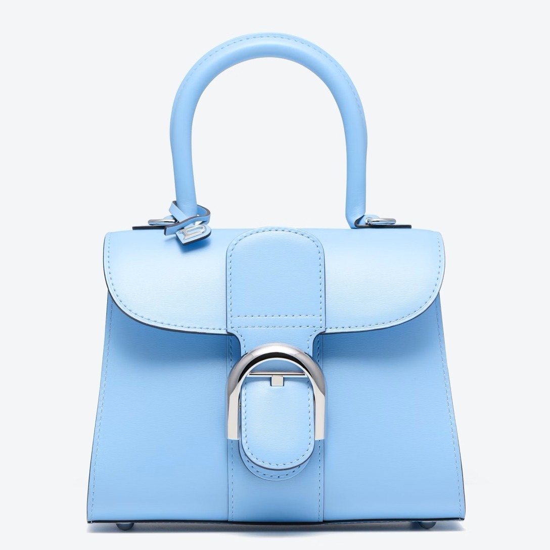 De1uavx brillant mini bag in azure box calf leather