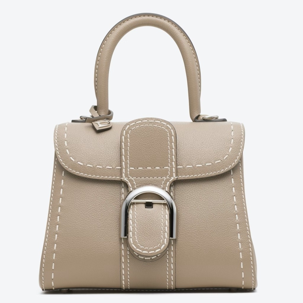 De1uavx brillant mini surpique bag in grey rodeo calf leather