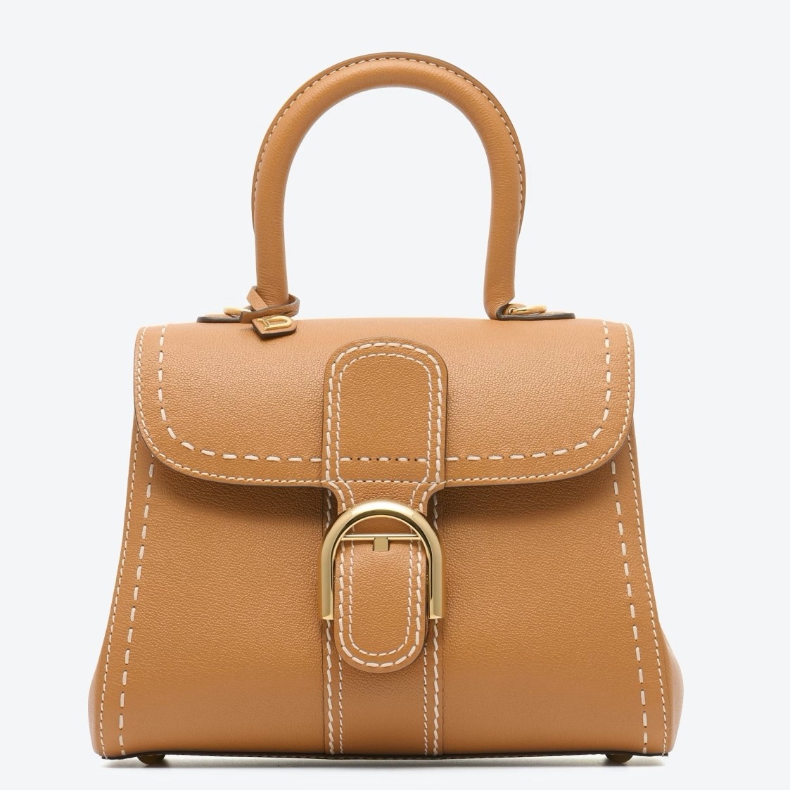 De1uavx brillant pm surpique bag in brown rodeo calf leather