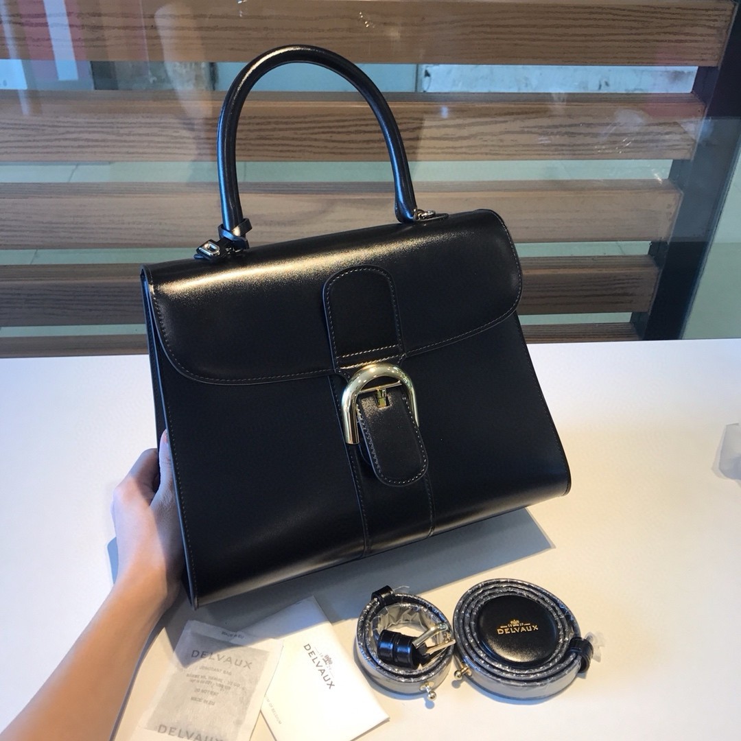 De1uavx brillant mm bag in black box calf leather