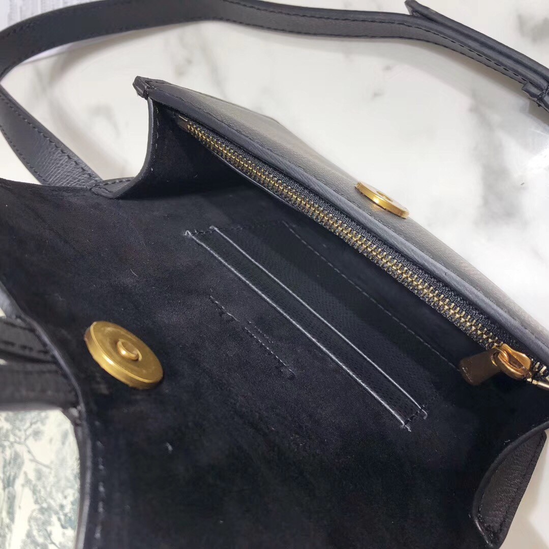 D*or black calfskin saddle belt bag