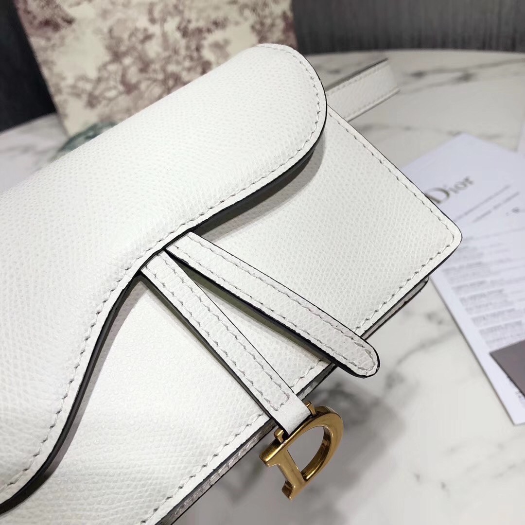 D*or white calfskin saddle belt bag