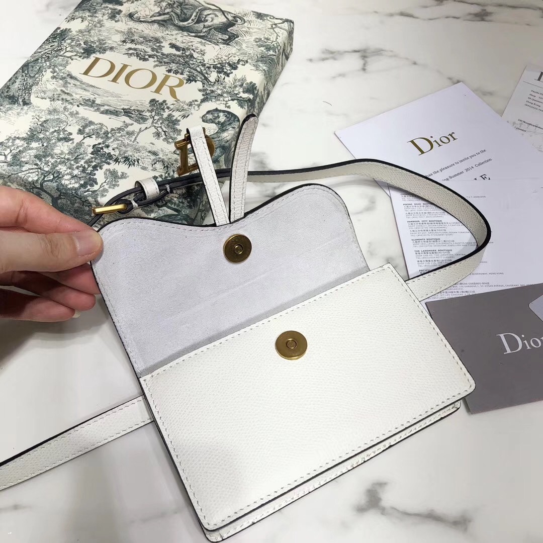 D*or white calfskin saddle belt bag