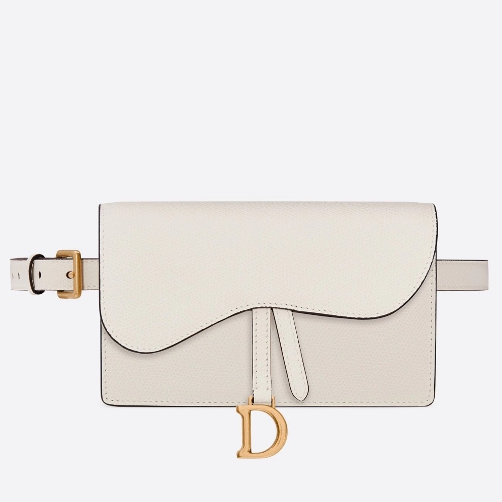 D*or white calfskin saddle belt bag
