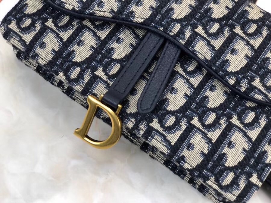 D*or blue oblique saddle belt bag