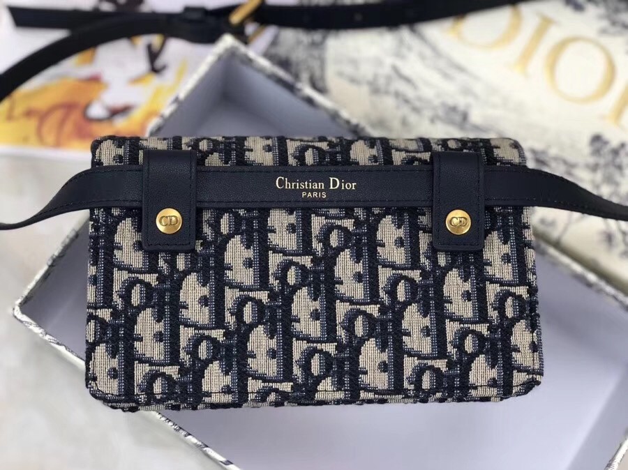 D*or blue oblique saddle belt bag