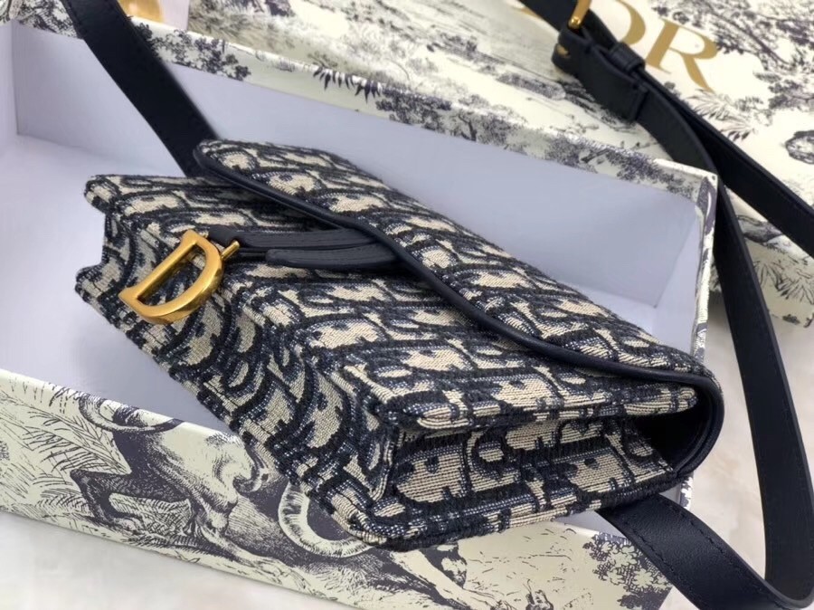 D*or blue oblique saddle belt bag
