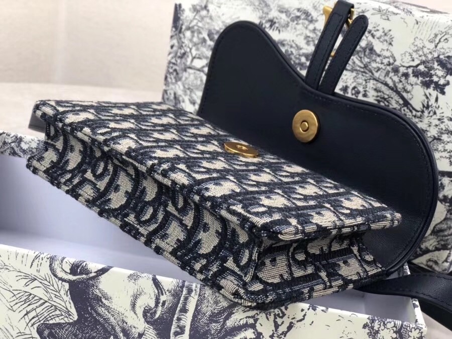 D*or blue oblique saddle belt bag