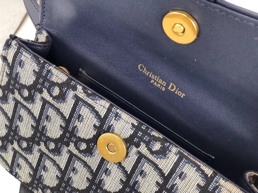 D*or blue oblique saddle belt bag