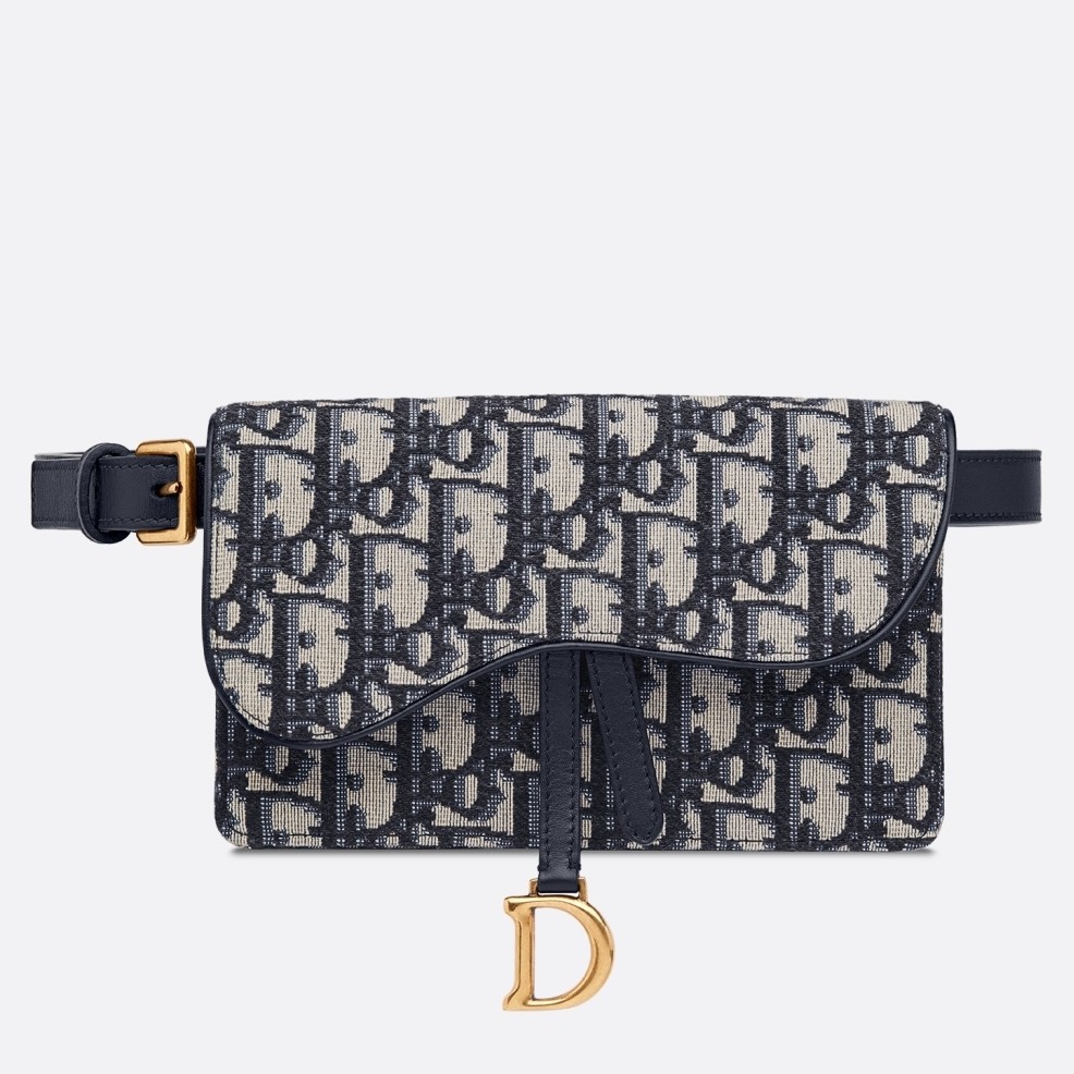 D*or blue oblique saddle belt bag