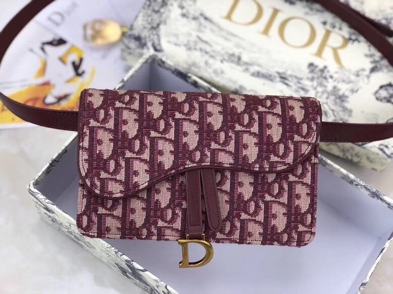 D*or bordeaux oblique saddle belt bag