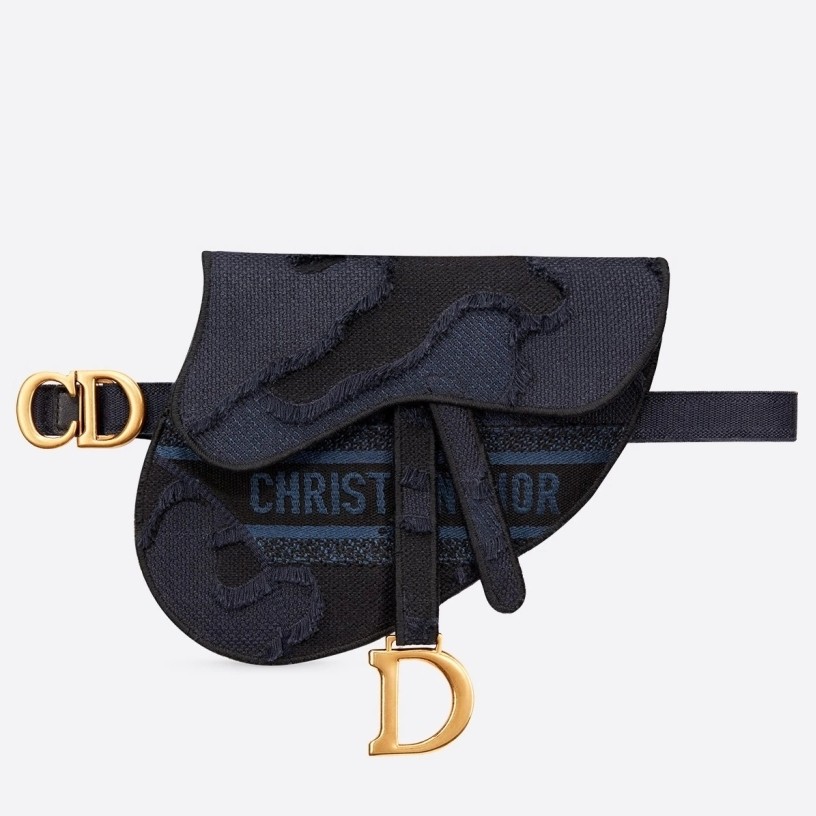 D*or saddle pouch belt bag in blue camouflage canvas