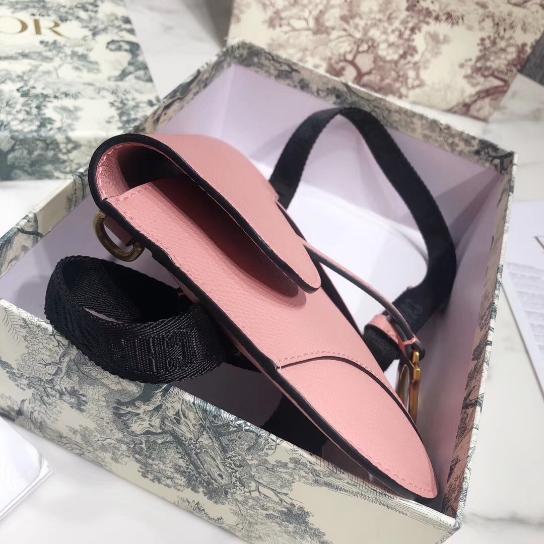 D*or saddle belt bag in powder grained calfskin