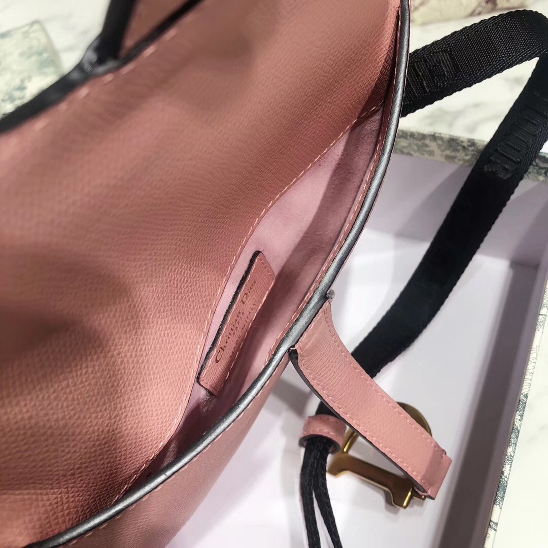 D*or saddle belt bag in powder grained calfskin